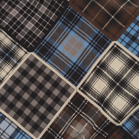 Ganni Plaid Print Rollneck Turtleneck Mesh Blouse - Picture 8 of 8